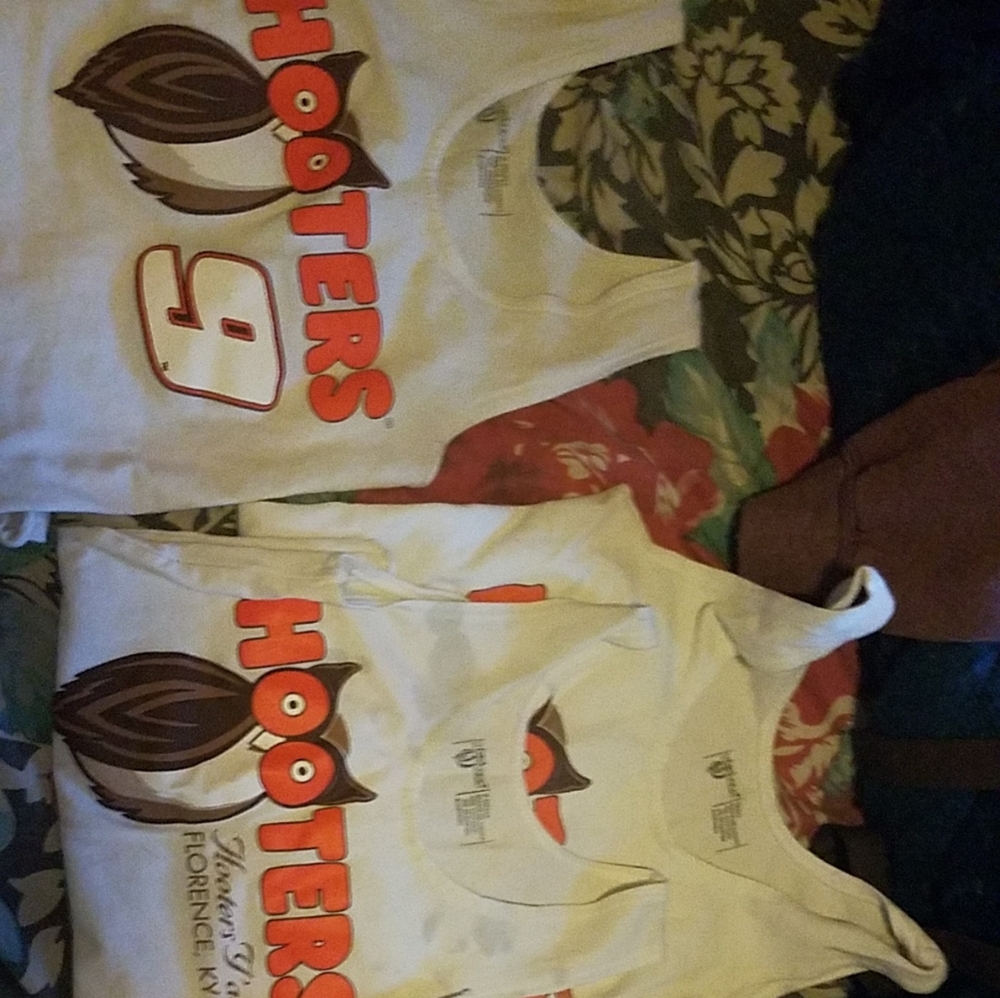 Authentic white Hooters tank tops